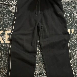 Hollister Black Track Pants with White Side Piping